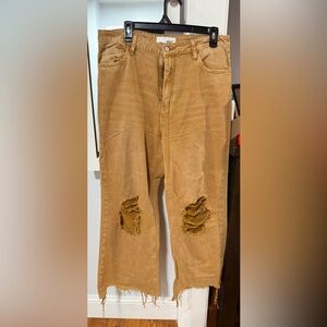 Women’sDistressed Tan Jeans